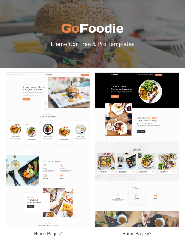 GoFoodie - A premium template kits for Elementor - 1