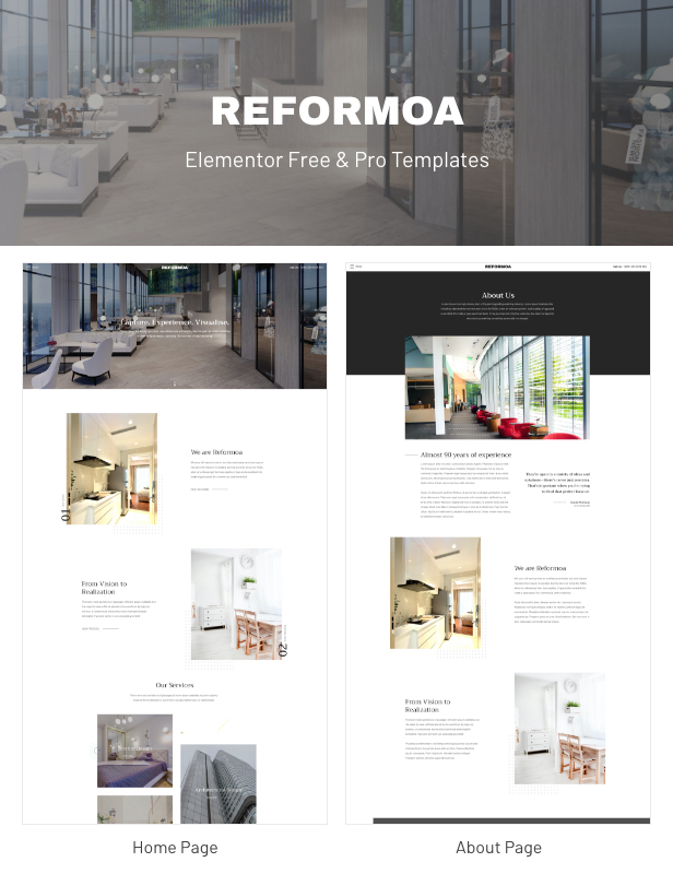 Reformoa - Architecture & Interior Design Elementor Template Kit - 1