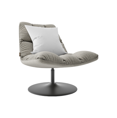 Contemporary Rotating, Upholstered, Arms and Metal Legs